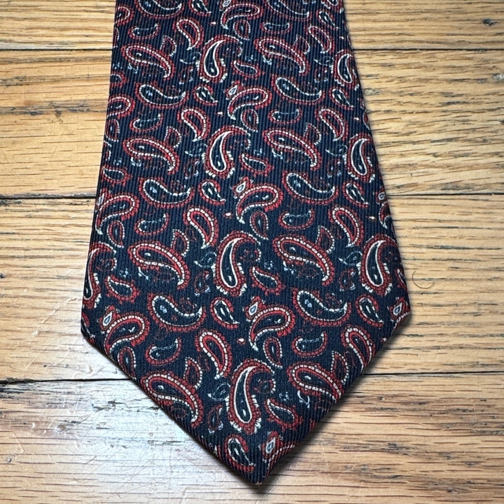 Paco Rabanne Red and Black Paisley Tie
